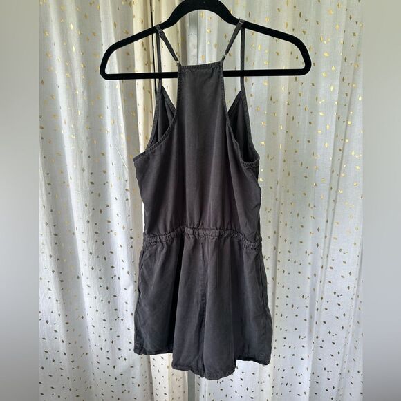Becool Charcoal Chambray Adjustable Straps Drawstring Waist Playsuit Romper M - Picture 5 of 8
